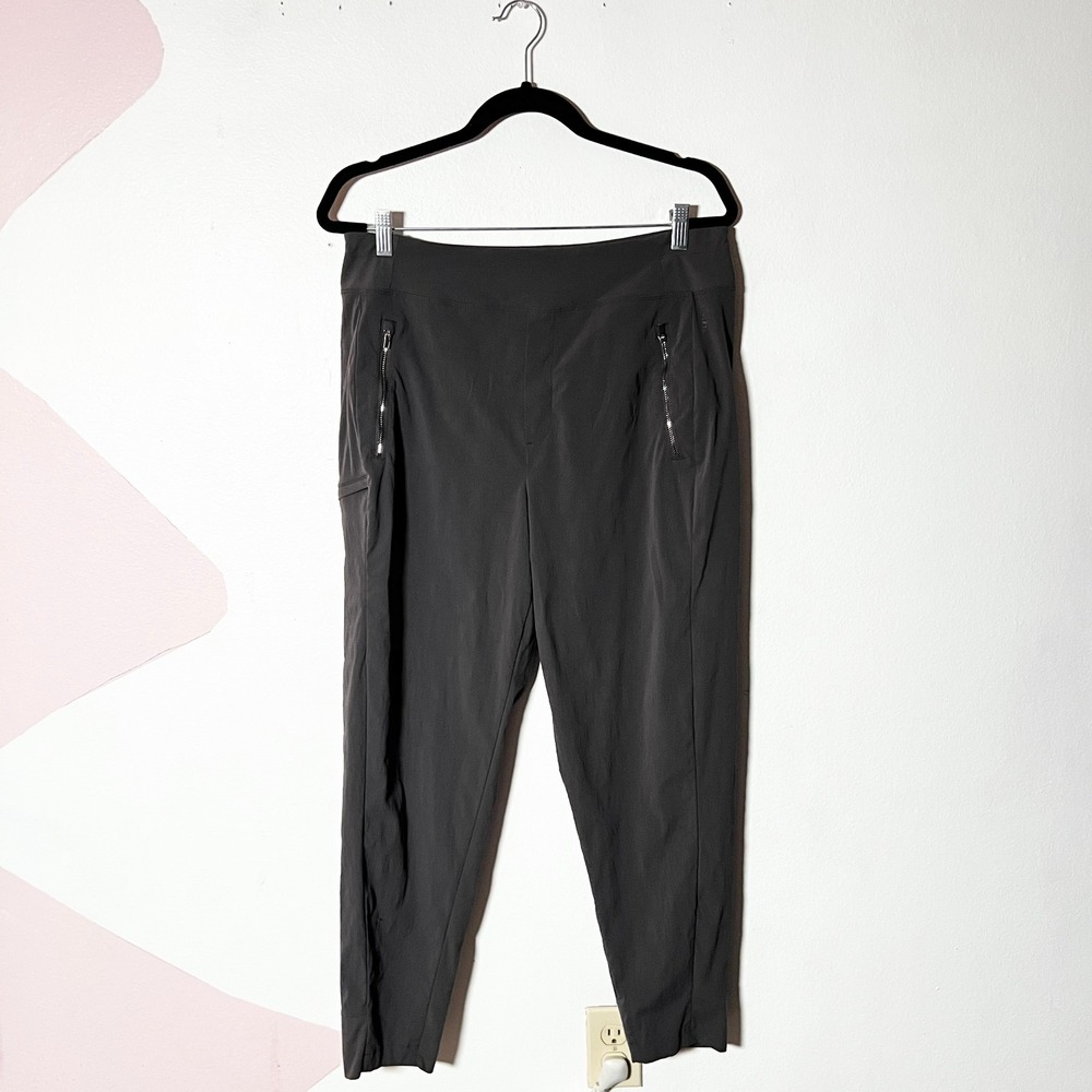 Athleta Trekkie North Ankle Pants Dark Gray Charcoal Size 12 Hiking Travel